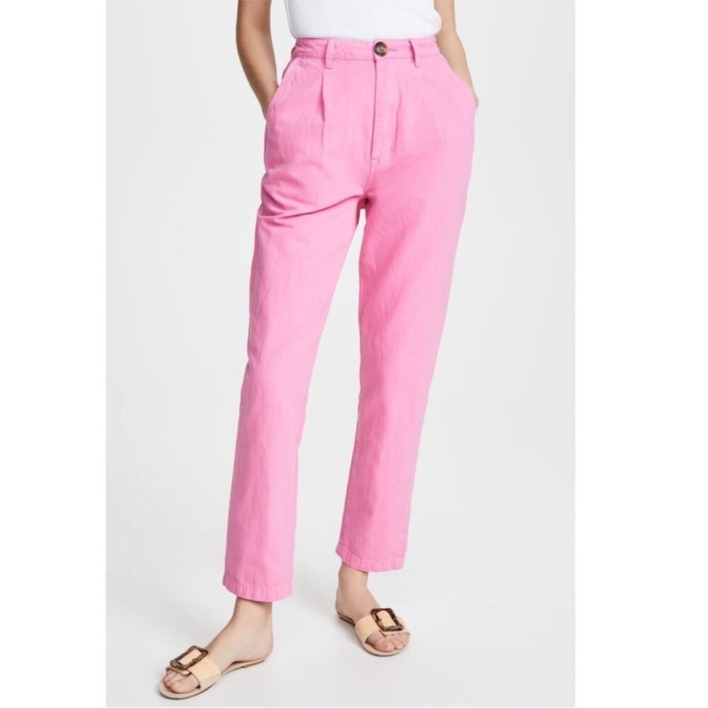 Rolla's Bubblegum Pink Horizon Cotton Linen Pant Pleated Size 26